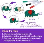 Worgree DIY Wooden Magnets, 36 pcs Wooden Art Craft Supplies Painting Kit - Image 2