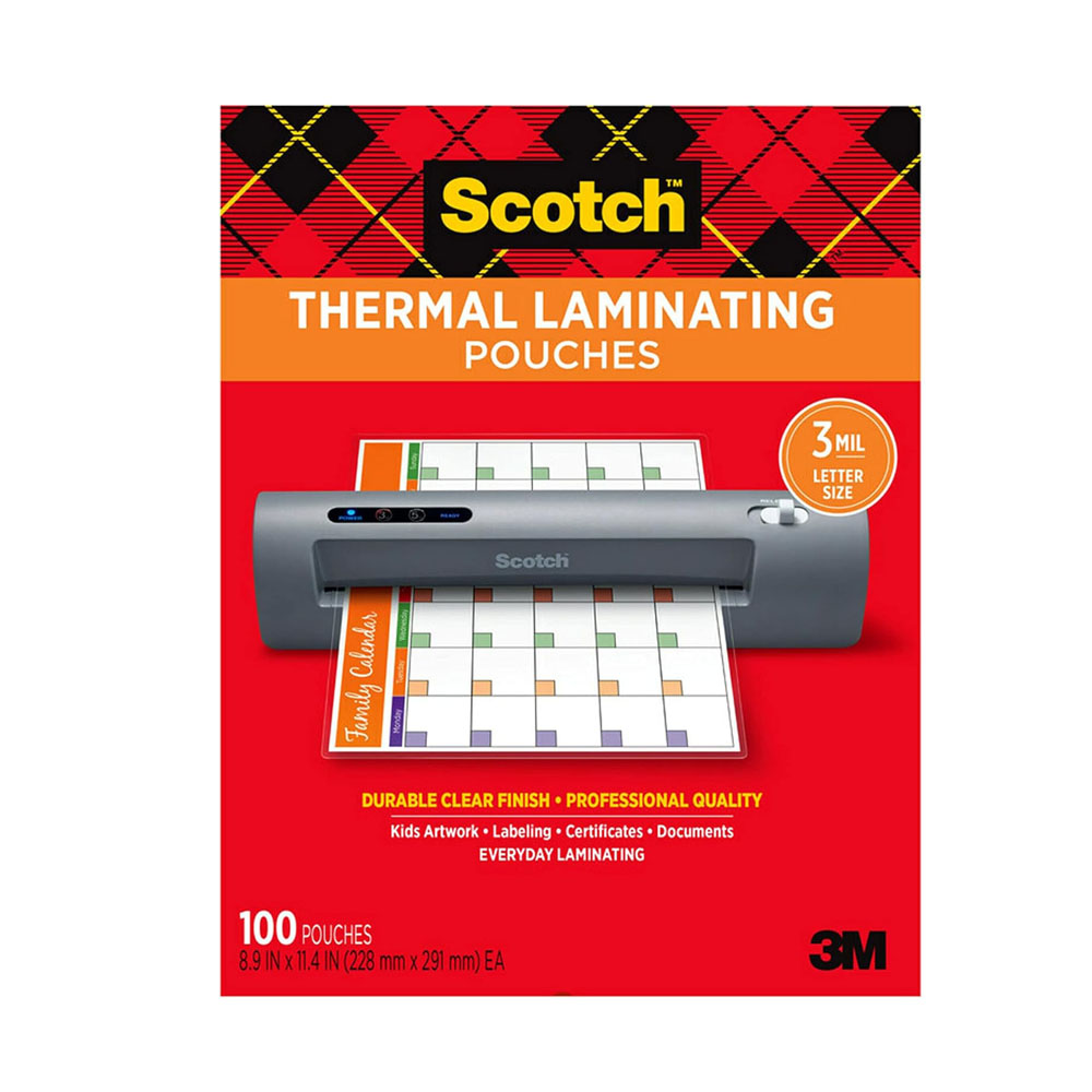 SCotch.jpg Scotch Thermal Laminating Pouches, 100 Pack Laminating Sheets - Image 1