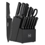 Knife Set, 15 Pcs Kitchen Knife Set with Block Self Sharpening