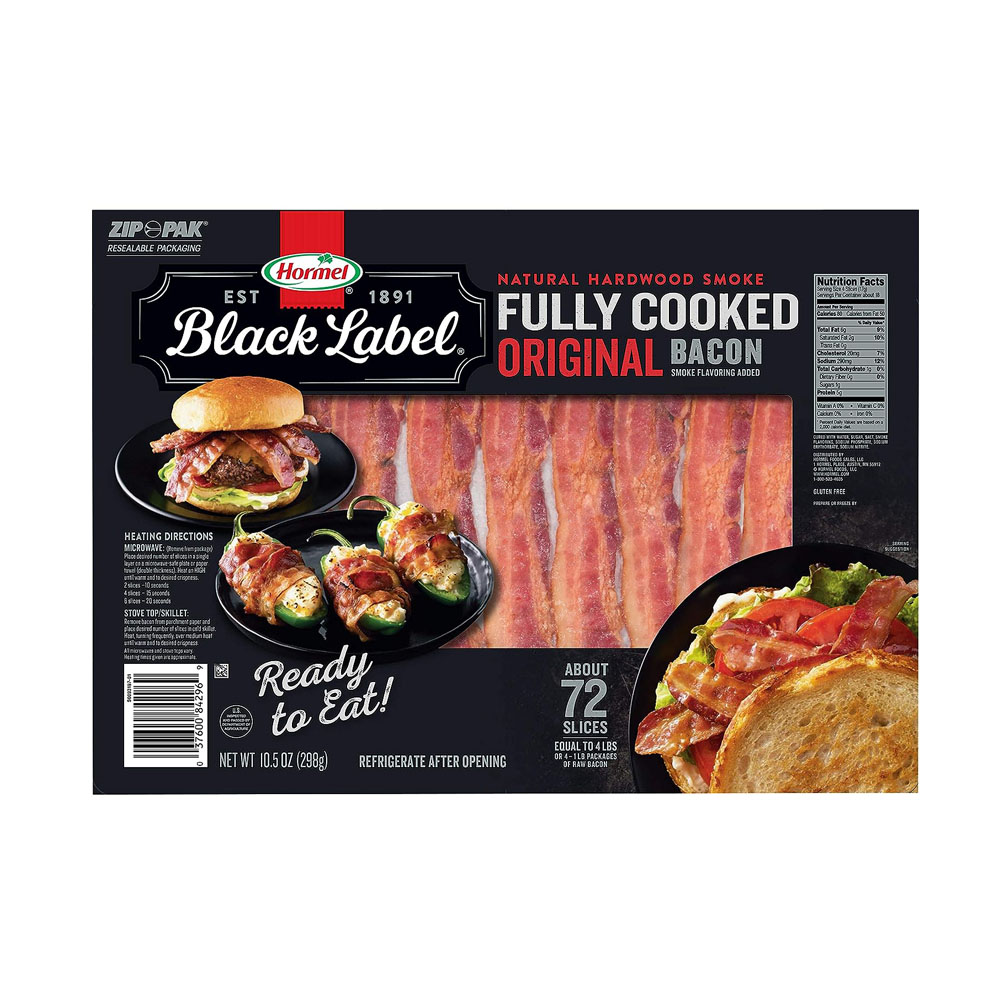 b1-1.jpg Hormel Black Label Fully Cooked Bacon (72 Slices) - Image 1