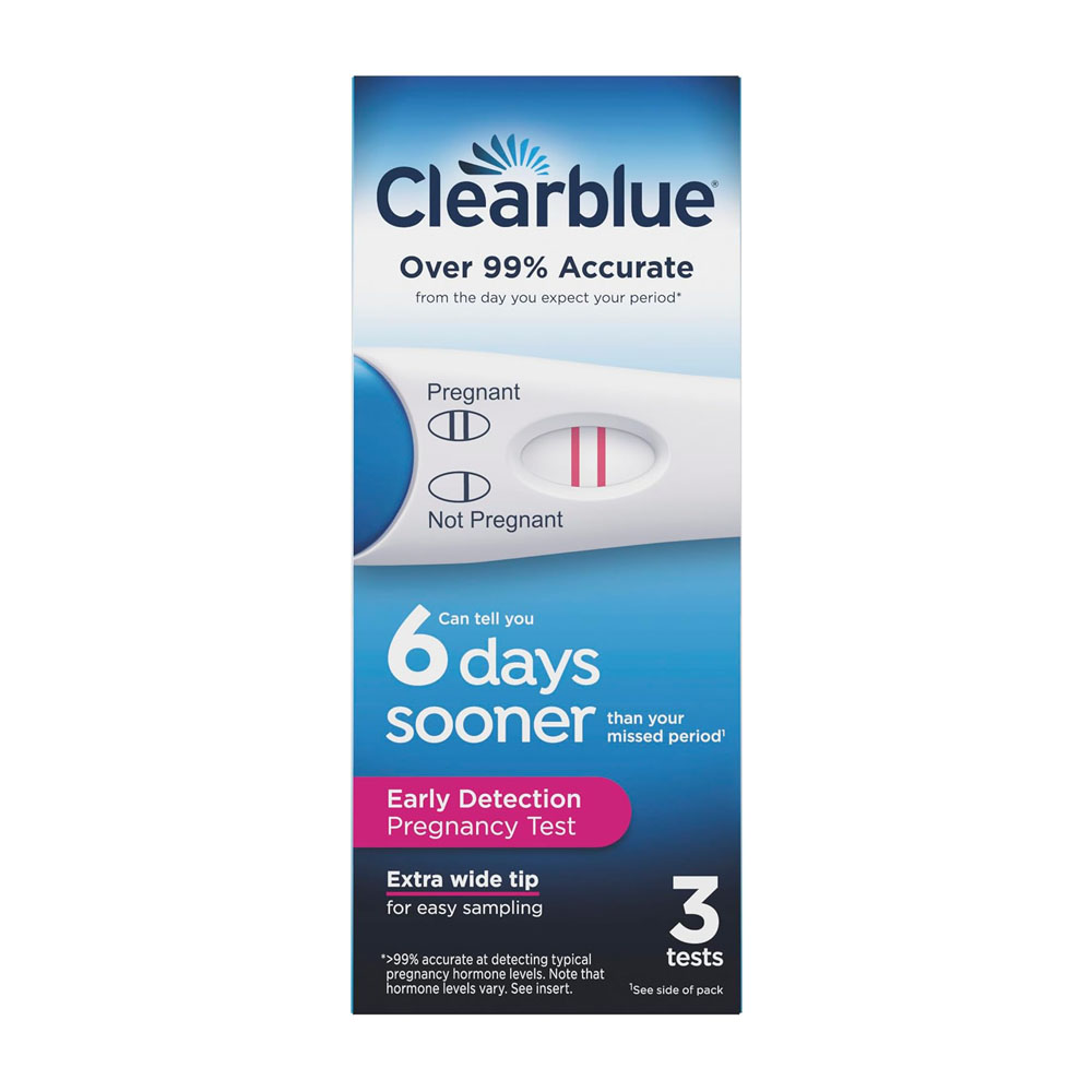 clear.jpg Clearblue Early Detection Pregnancy Test, 3ct - Image 1