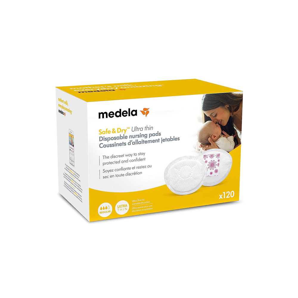 med.jpg Medela Safe & Dry Ultra Thin Disposable Nursing Pads, 120 Count - Image 1