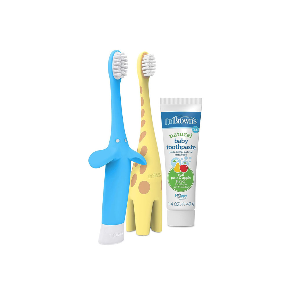 too1.jpg Dr. Brown's Infant to Toddler Toothbrushes with Baby Toothpaste - Image 1